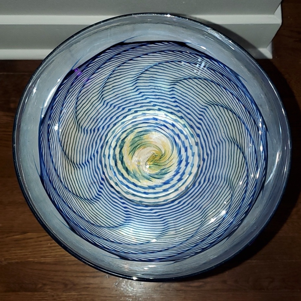 Robert Held Art Glass Centerpiece Bowl Signed - Picture 3 of 10